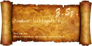 Zombor Szilamér névjegykártya